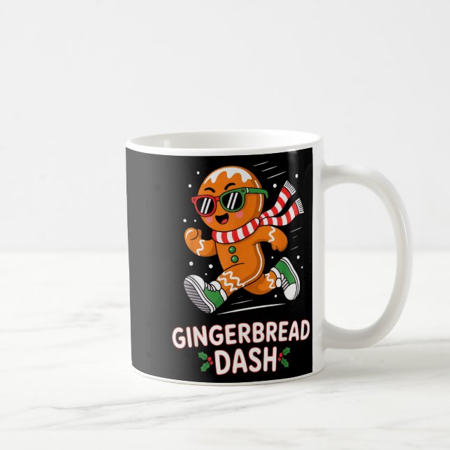 Christmas Gingerbread Dash Running Runner Xmas Mar Coffee Mug (Right)