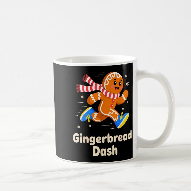 Christmas Gingerbread Dash Running Runner Xmas Mar Coffee Mug (Right)