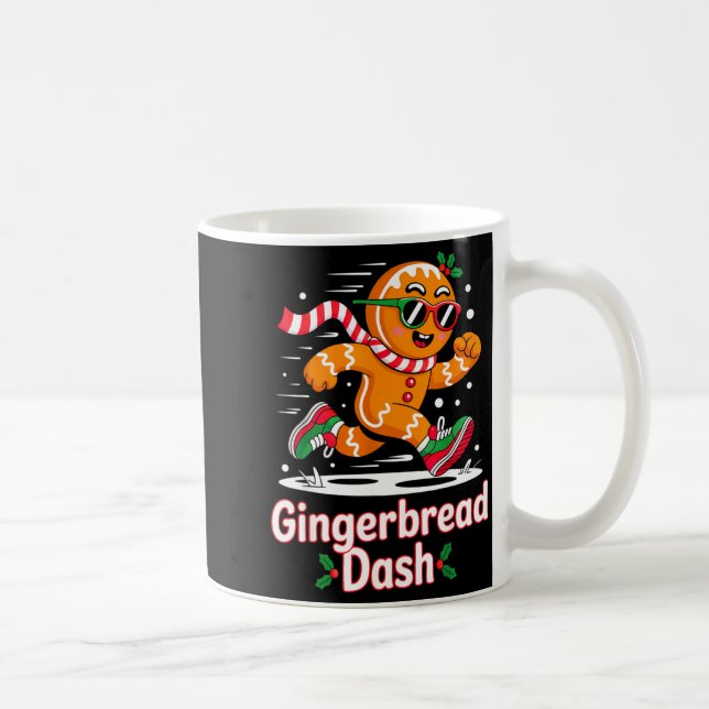 Christmas Gingerbread Dash Running Runner Xmas Mar Coffee Mug (Right)