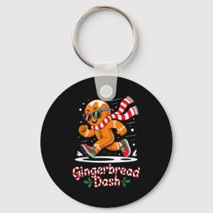 Christmas Gingerbread Dash Running Runner Xmas Mar Key Ring