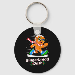 Christmas Gingerbread Dash Running Runner Xmas Mar Key Ring