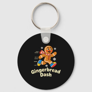 Christmas Gingerbread Dash Running Runner Xmas Mar Key Ring