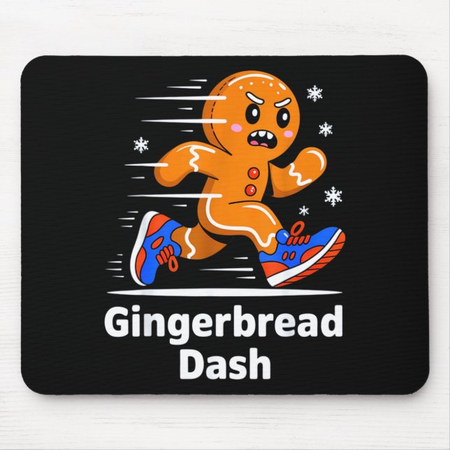 Christmas Gingerbread Dash Running Runner Xmas Mar Mouse Mat (Front)