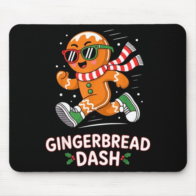 Christmas Gingerbread Dash Running Runner Xmas Mar Mouse Mat (Front)