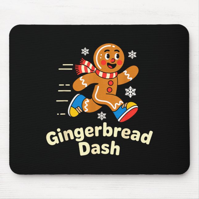 Christmas Gingerbread Dash Running Runner Xmas Mar Mouse Mat (Front)