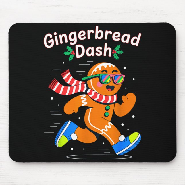 Christmas Gingerbread Dash Running Runner Xmas Mar Mouse Mat (Front)