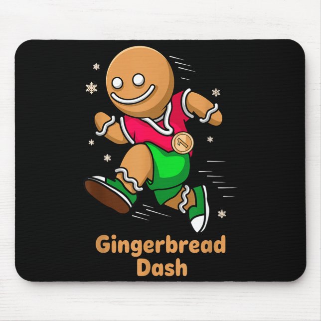 Christmas Gingerbread Dash Running Runner Xmas Mar Mouse Mat (Front)
