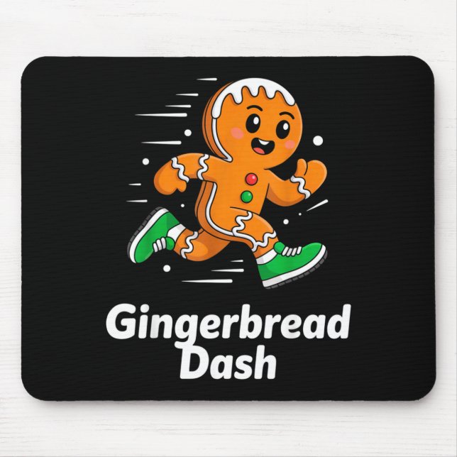Christmas Gingerbread Dash Running Runner Xmas Mar Mouse Mat (Front)