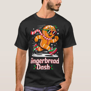 Christmas Gingerbread Dash Running Runner Xmas Mar T-Shirt