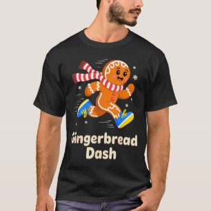 Christmas Gingerbread Dash Running Runner Xmas Mar T-Shirt