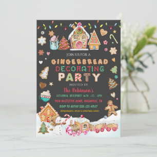 Christmas Gingerbread Decorating Party Invitation