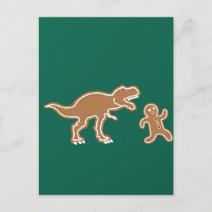 Christmas Gingerbread Dinosaur Cookie Hunt Postcard
