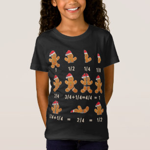 Christmas Gingerbread Fraction Cute Xmas Cookie Ma T-Shirt