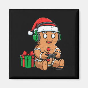 Christmas Gingerbread Gamer Xmas Gaming Boys Kids  Magnet