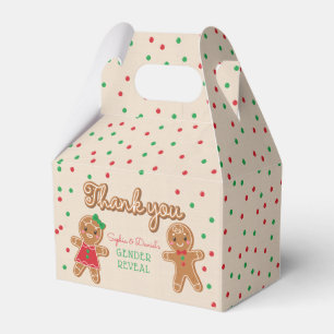 Christmas Gingerbread Gender Reveal Favour Box