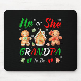 Christmas Gingerbread Gender Reveal He Or She Gran Mouse Mat