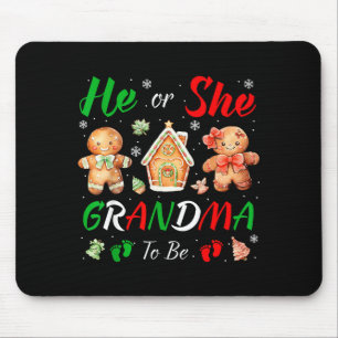 Christmas Gingerbread Gender Reveal He Or She Gran Mouse Mat