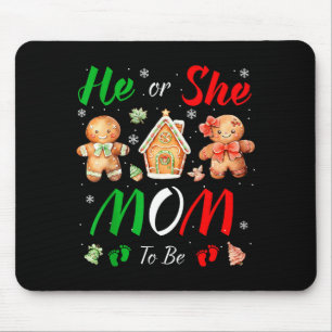 Christmas Gingerbread Gender Reveal He Or She Mom Mouse Mat