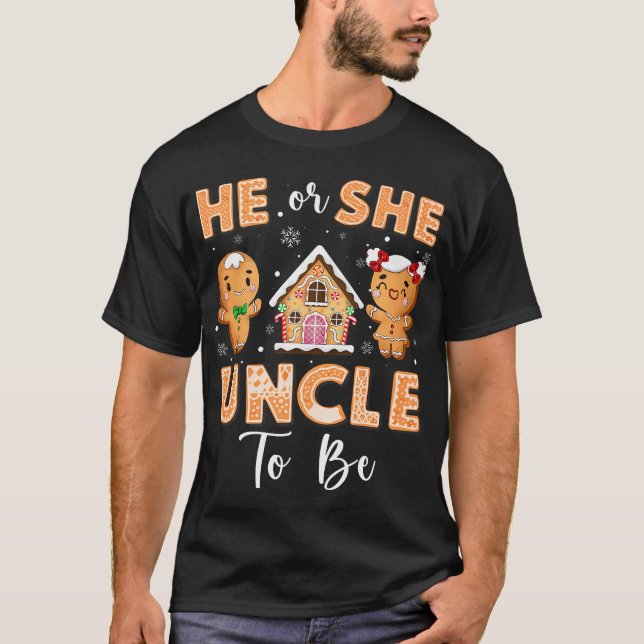  Christmas Gingerbread Gender Reveal He Or She T-Shirt (Front)