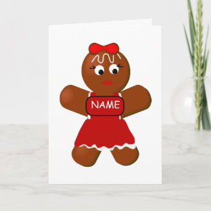 Christmas Gingerbread Girl Greeting Card