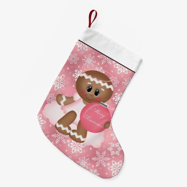 Christmas Gingerbread Holiday cartoon stocking (Front (Hanging))