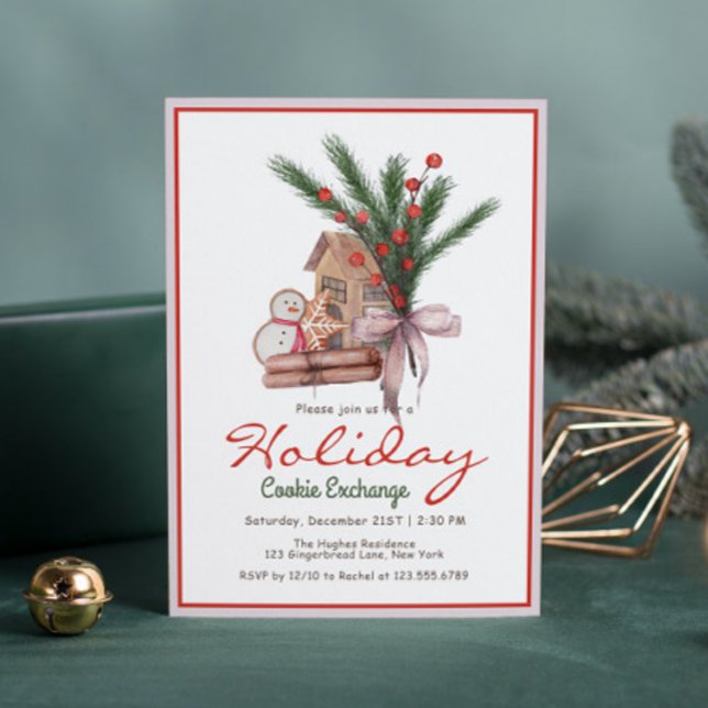 Christmas Gingerbread Holiday Cookie Exchange Invitation (Creator Uploaded)