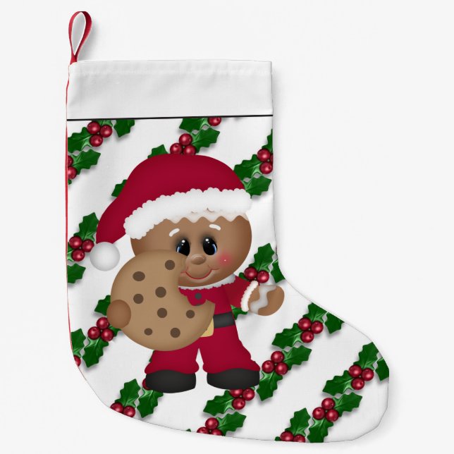 Christmas Gingerbread Holiday cookie stocking (Front)
