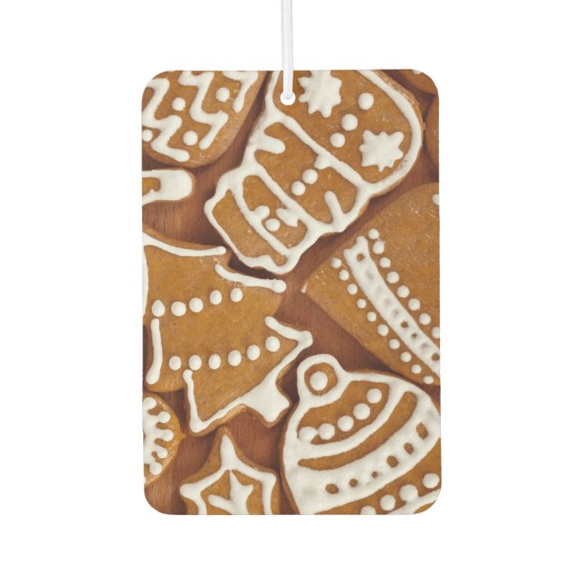 Christmas Gingerbread Holiday Cookies Car Air Freshener (Front)