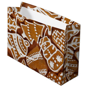 Christmas Gingerbread Holiday Cookies Large Gift Bag