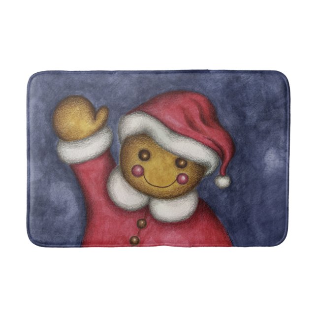 Christmas Gingerbread Holiday Mat Bathroom Rug (Front)