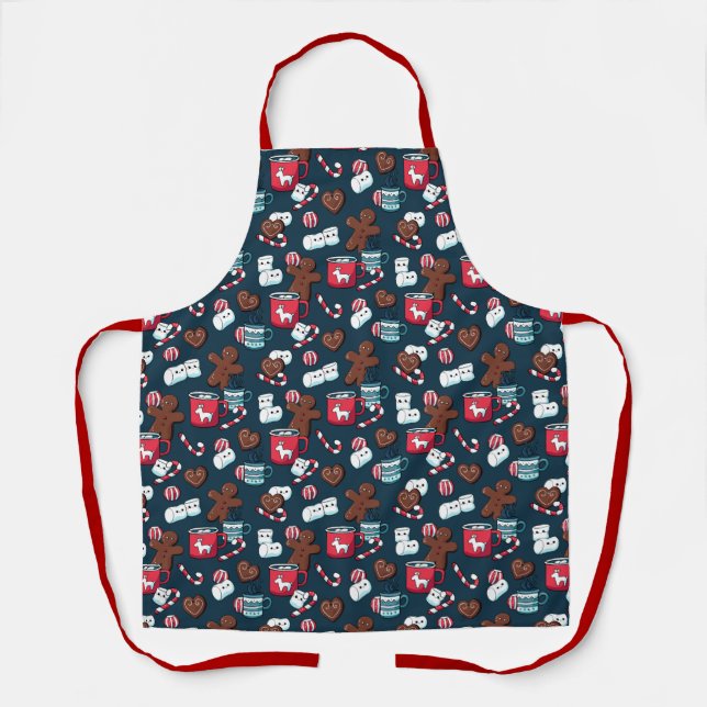 Christmas Gingerbread Hot Chocolate Apron (Front)