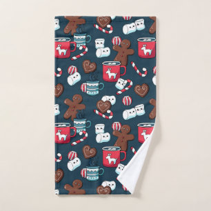 Christmas Gingerbread Hot Chocolate Kitchen Hand Towel