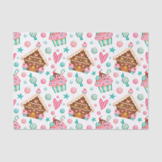 Christmas Gingerbread House, Candy & Cupcakes Tissue Paper