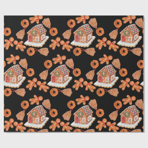 Christmas Gingerbread House Cookies Wrapping Paper