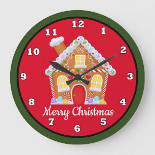 Christmas Gingerbread house decor clock