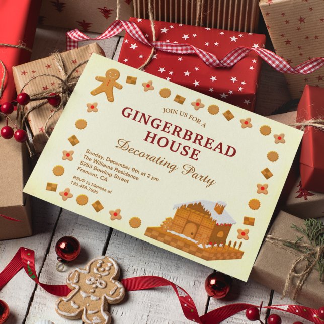 Christmas Gingerbread House Decorating Party Invitation (Creator Uploaded)
