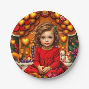 CHRISTMAS GINGERBREAD HOUSE GIRL~ Pretty Paper Plate