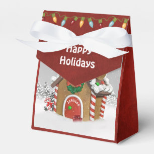 Christmas Gingerbread House in snow Favour Box