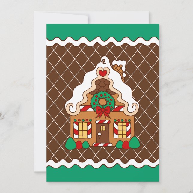 Christmas Gingerbread House Invitations (Front)