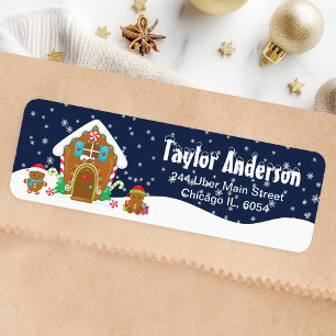 Christmas Gingerbread House Navy and Red