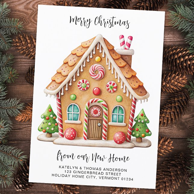 Christmas Gingerbread House New Address Moving  Announcement (Creator Uploaded)