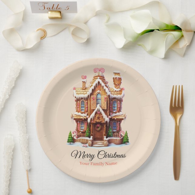 Christmas gingerbread house paper plate (Wedding)