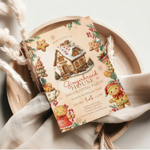 Christmas Gingerbread House Party Invitation
