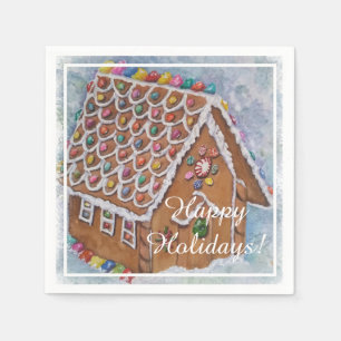 Christmas Gingerbread House Party Napkin