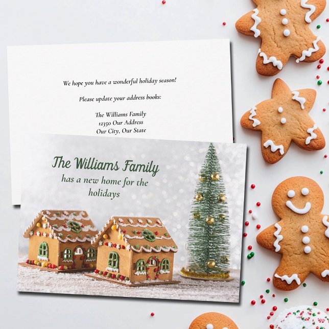 Christmas Gingerbread House Photo New Home Address Holiday Card (Creator Uploaded)