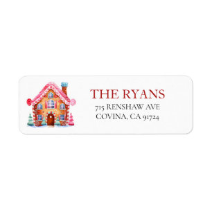 Christmas Gingerbread House Return Address Cards