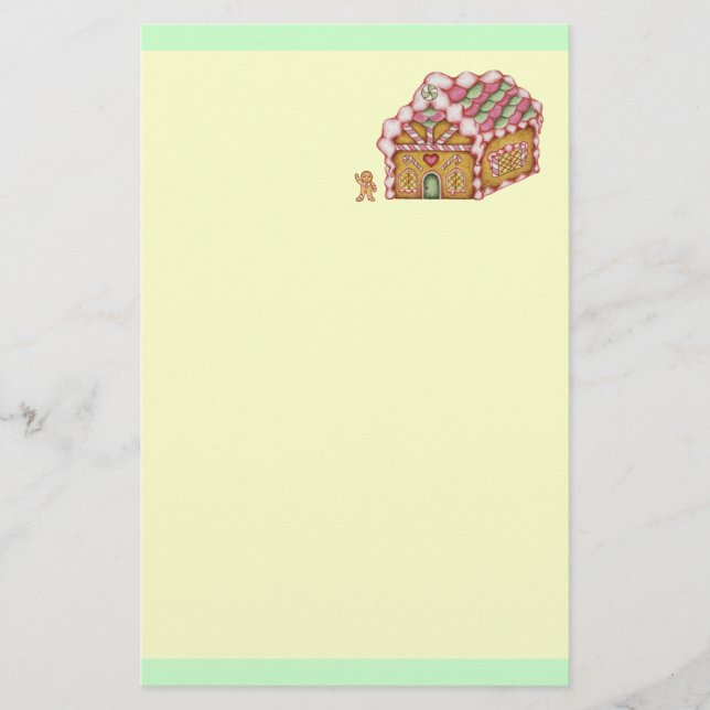 Christmas Gingerbread House Stationery (Front)
