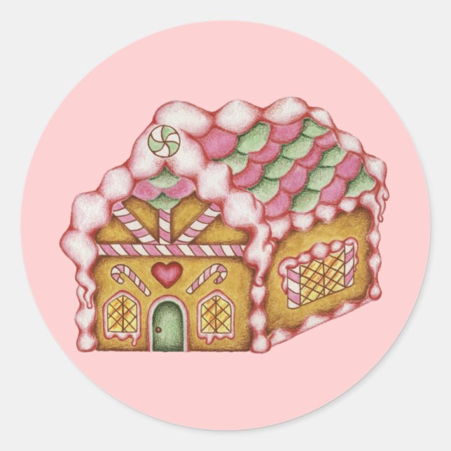 Christmas Gingerbread House Sticker (Front)