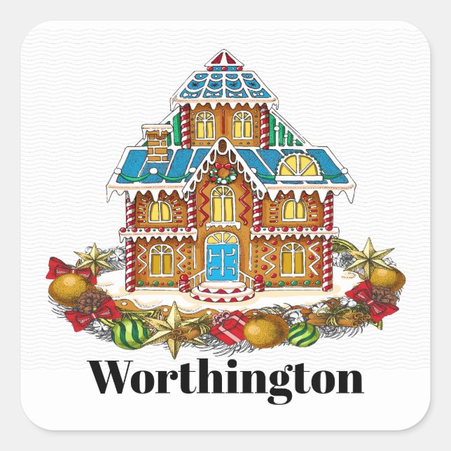 Christmas Gingerbread House Sticker (Front)