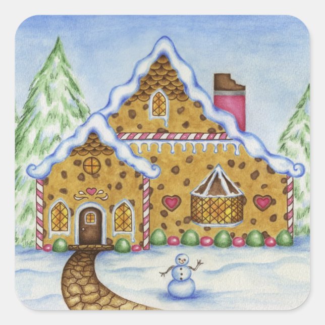 Christmas Gingerbread House Stickers (Front)